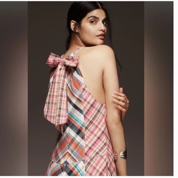 Anthropologie Pilcro Patchwork Halter Midi Dress NWT Small - Picture 2 of 11